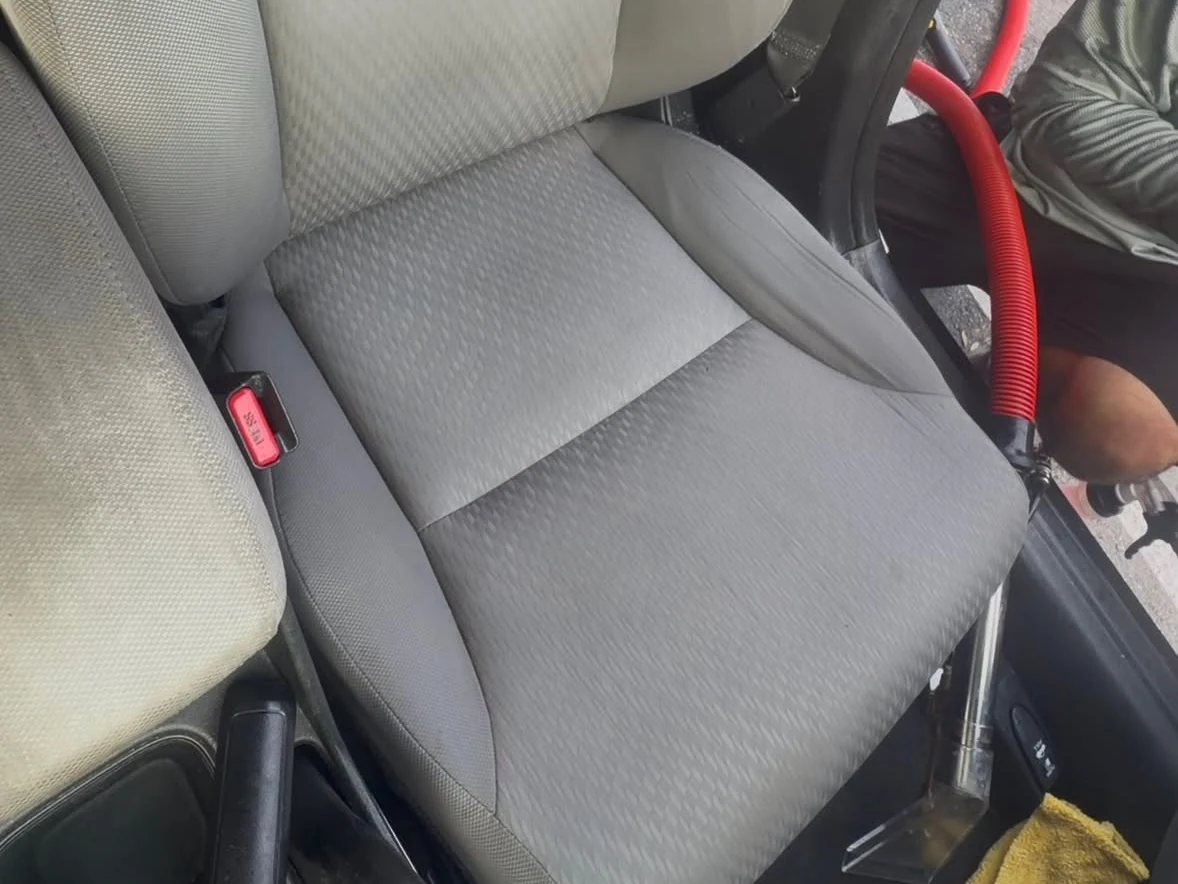 Clean Honda cloth seat after Rod Shine interior detailing